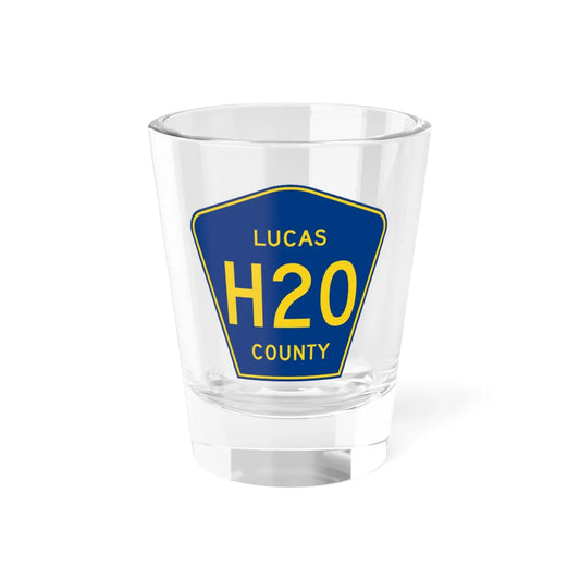 Lucas County Route H20 IA (Iowa) (Road Sign) Shot Glass 1.5oz 1.5oz - Go Mug Yourself