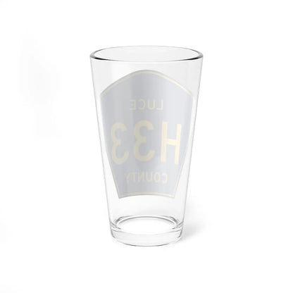 Luce County H-33 (Michigan) (Road Sign) Pint Glass 16oz - Go Mug Yourself