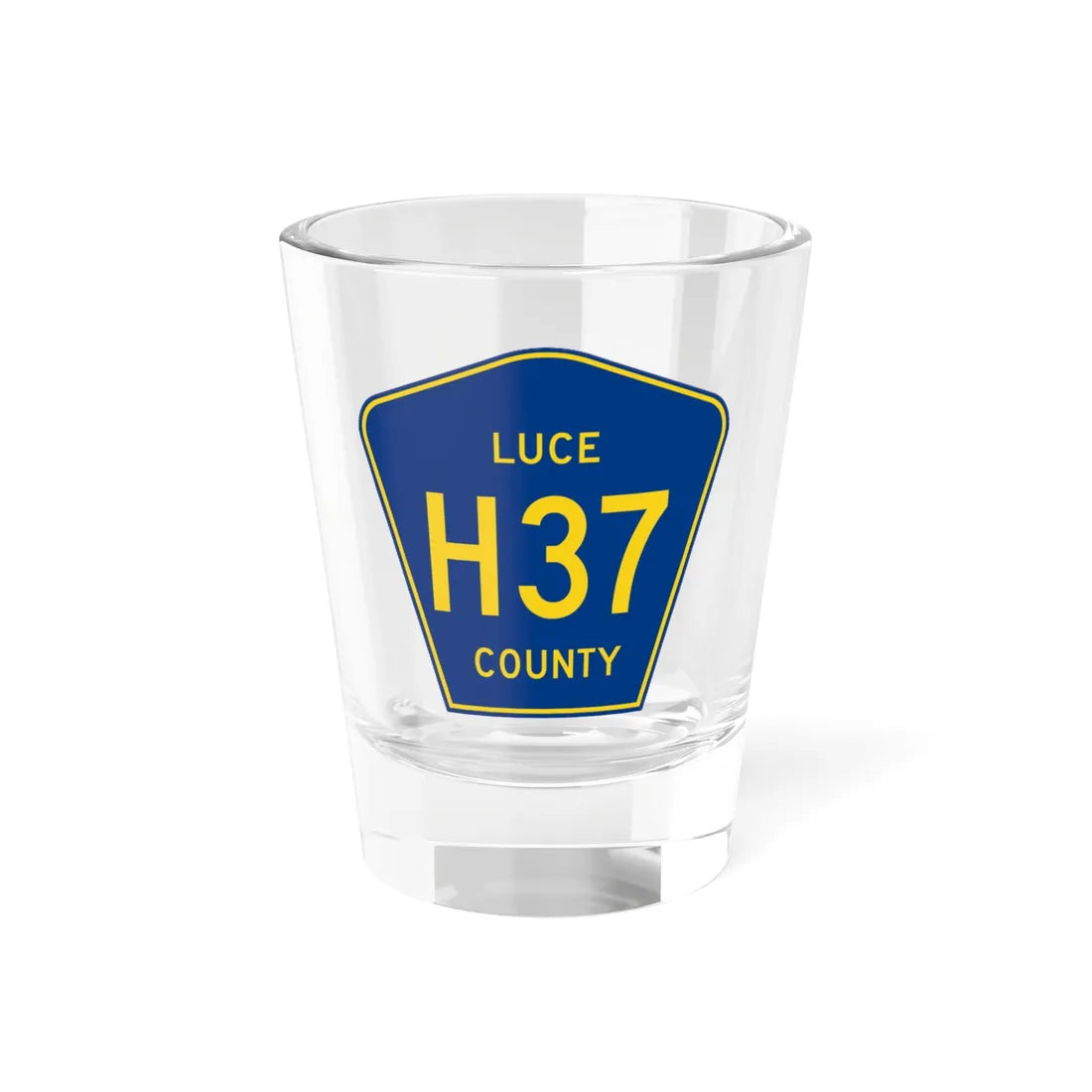 Luce County H-37 (Michigan) (Road Sign) Shot Glass 1.5oz 1.5oz - Go Mug Yourself