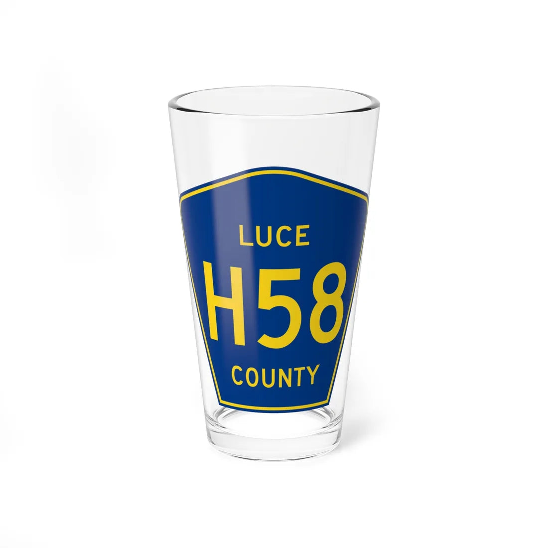 Luce County H-58 (Michigan) (Road Sign) Pint Glass 16oz - Go Mug Yourself