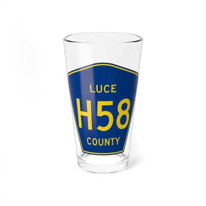Luce County H-58 (Michigan) (Road Sign) Pint Glass 16oz - Go Mug Yourself