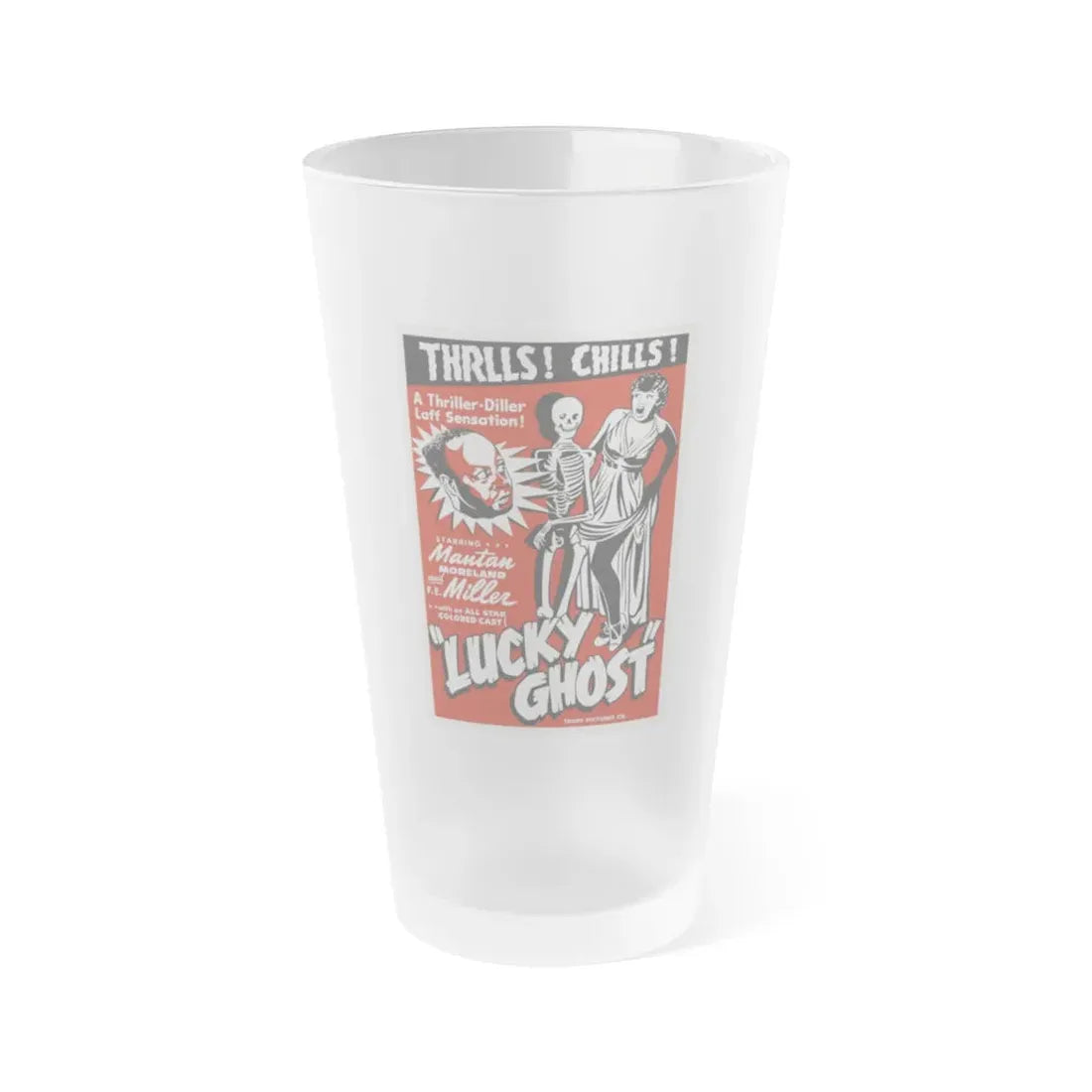 LUCKY GHOST 1942 Movie Poster - Frosted Pint Glass 16oz Default Title - Go Mug Yourself