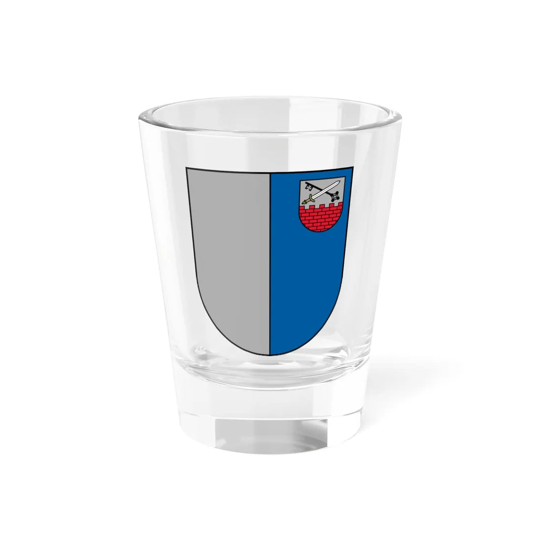 Ludzas apriņķa ģerbonis (Latvia) (Coat of Arms) Shot Glass 1.5oz 1.5oz - Go Mug Yourself