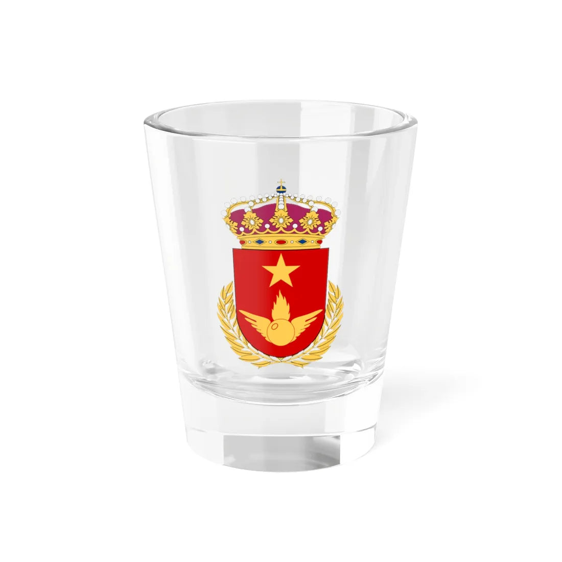 Luftvärnets stridsskola vapen (Sweden) (Coat of Arms) Shot Glass 1.5oz 1.5oz - Go Mug Yourself