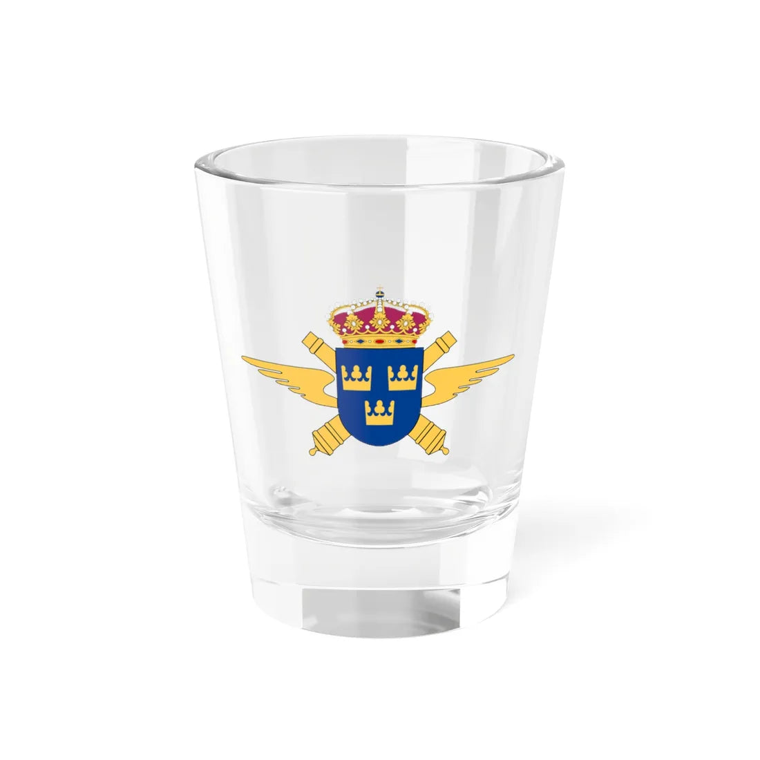 Luftvärnsregementet vapen (Sweden) (Coat of Arms) Shot Glass 1.5oz 1.5oz - Go Mug Yourself