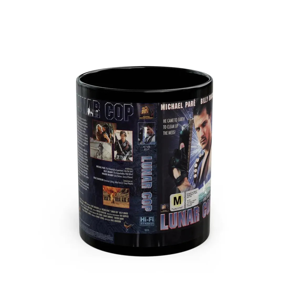 LUNAR COP (VHS COVER) - Black Coffee Mug 11oz - Go Mug Yourself