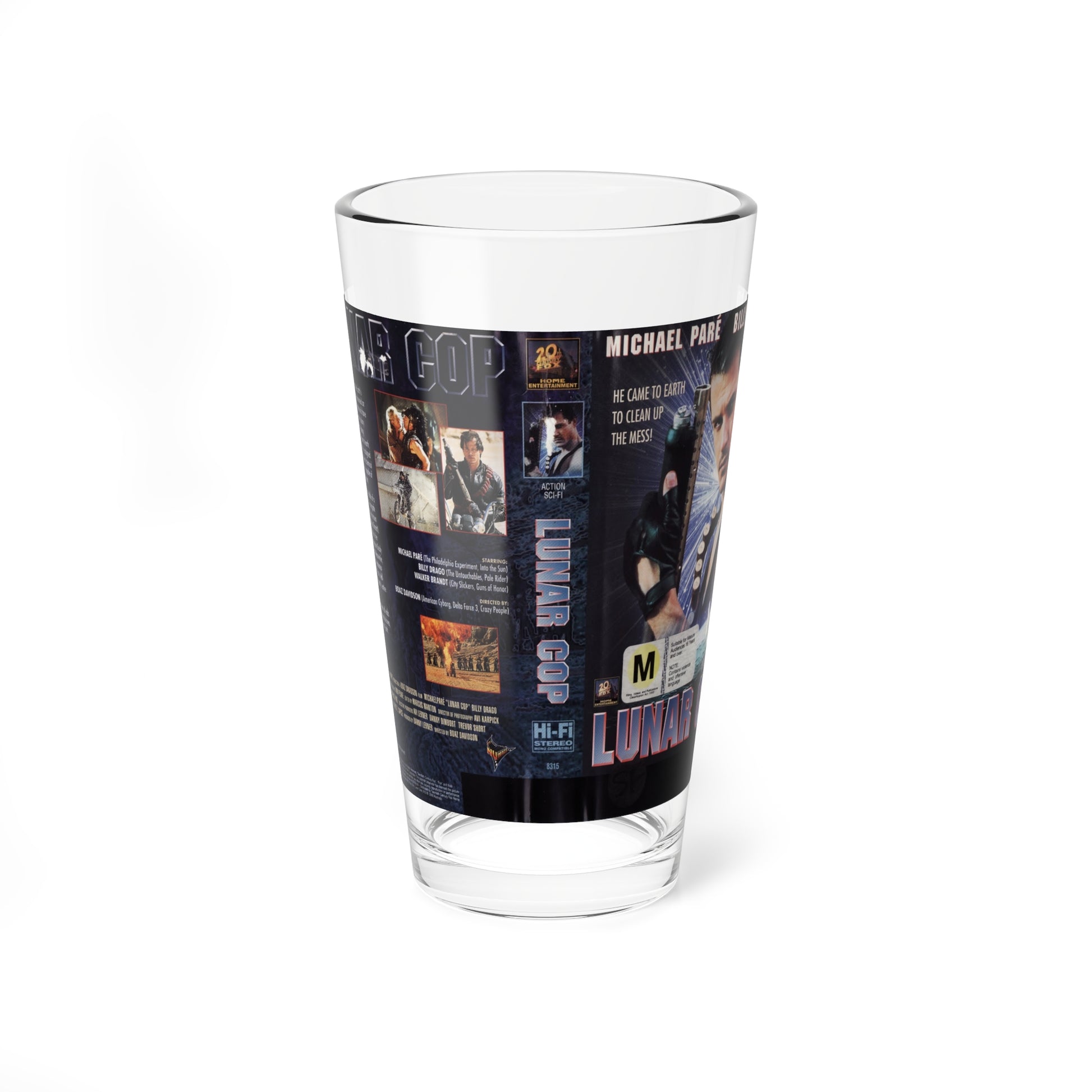 LUNAR COP (VHS COVER) Pint Glass 16oz-16oz-Go Mug Yourself