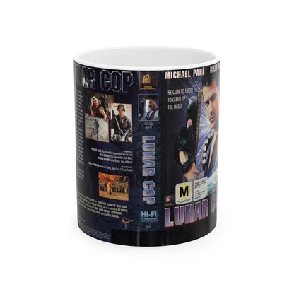 LUNAR COP (VHS COVER) - White Coffee Mug 11oz - Go Mug Yourself