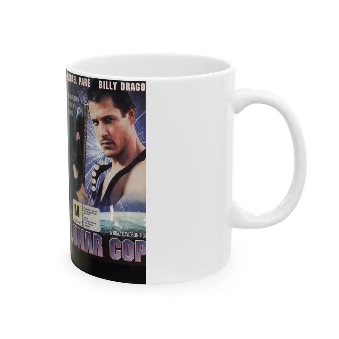 LUNAR COP (VHS COVER) - White Coffee Mug - Go Mug Yourself