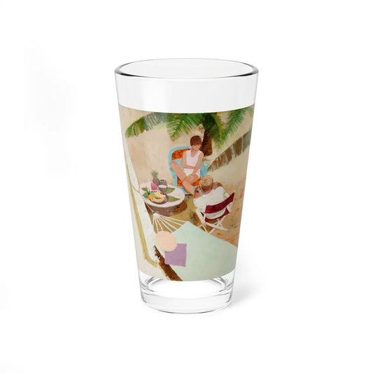 Lunch at the Beach, c. 1960s - Pint Glass 16oz-16oz-Go Mug Yourself