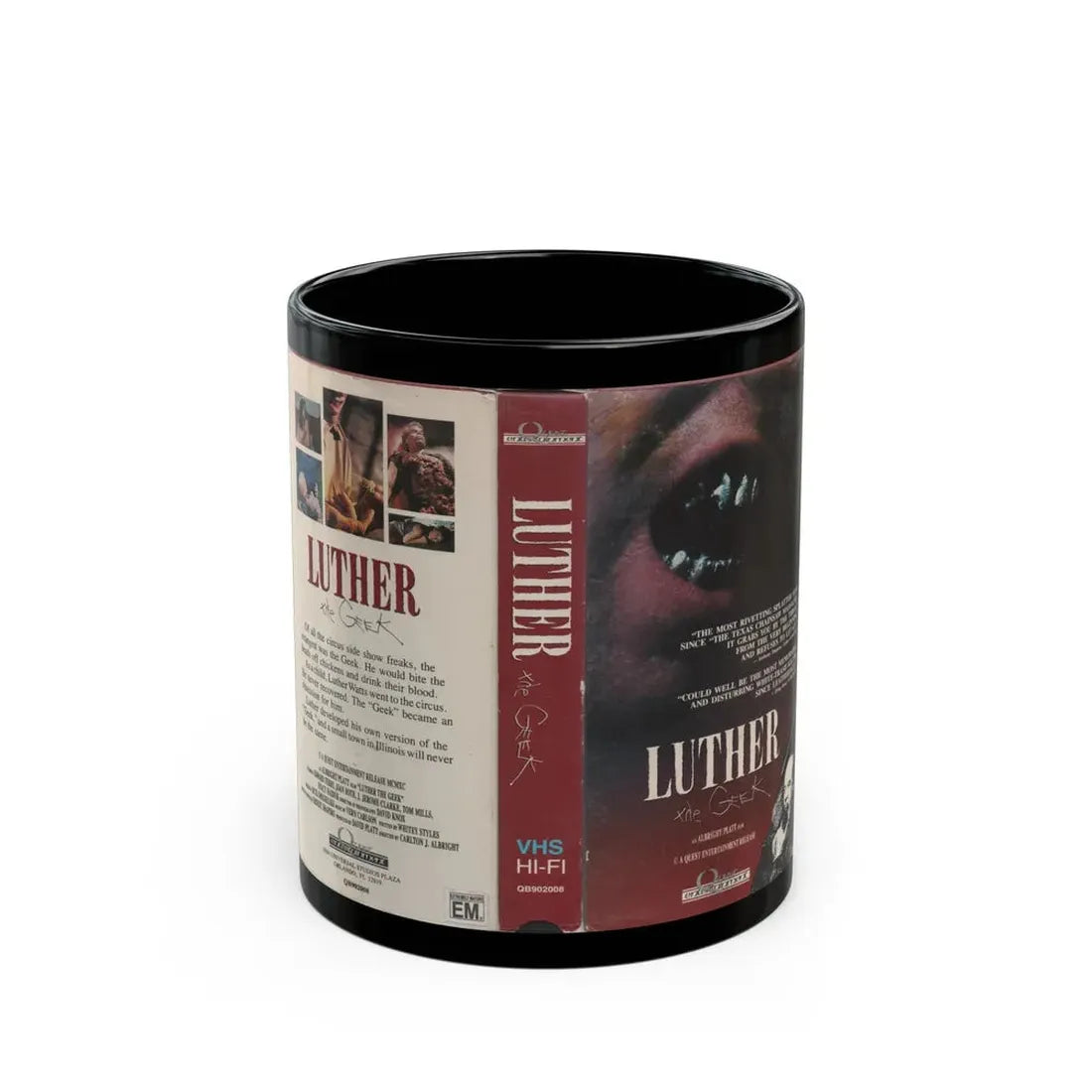 LUTHER THE GEEK (VHS COVER) - Black Coffee Mug 11oz - Go Mug Yourself