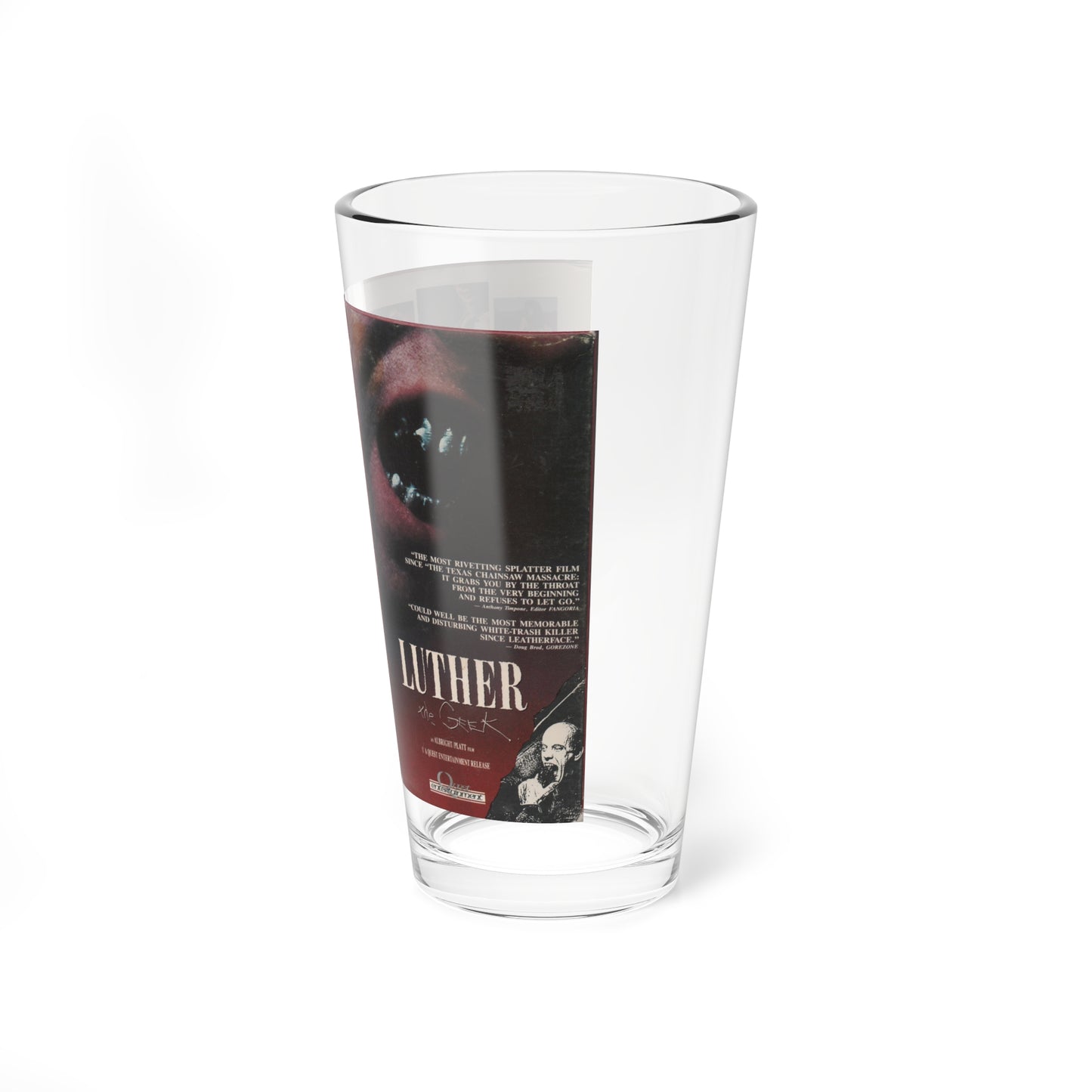 LUTHER THE GEEK (VHS COVER) Pint Glass 16oz-Go Mug Yourself