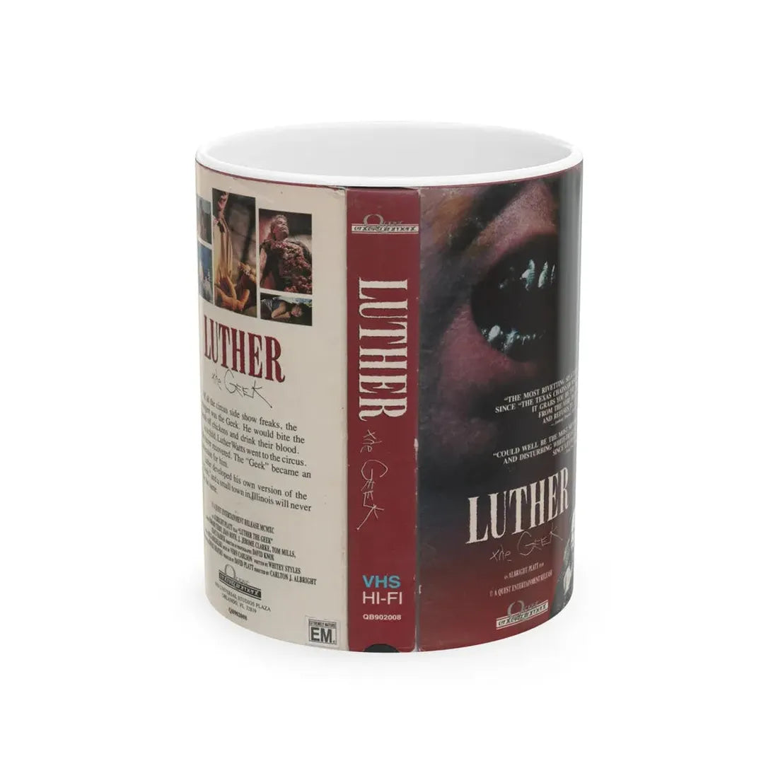 LUTHER THE GEEK (VHS COVER) - White Coffee Mug 11oz - Go Mug Yourself