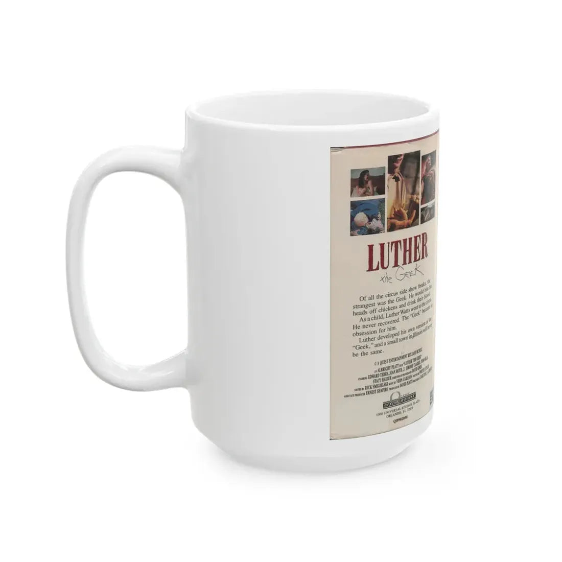 LUTHER THE GEEK (VHS COVER) - White Coffee Mug - Go Mug Yourself
