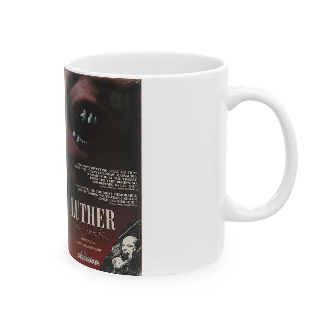 LUTHER THE GEEK (VHS COVER) - White Coffee Mug - Go Mug Yourself