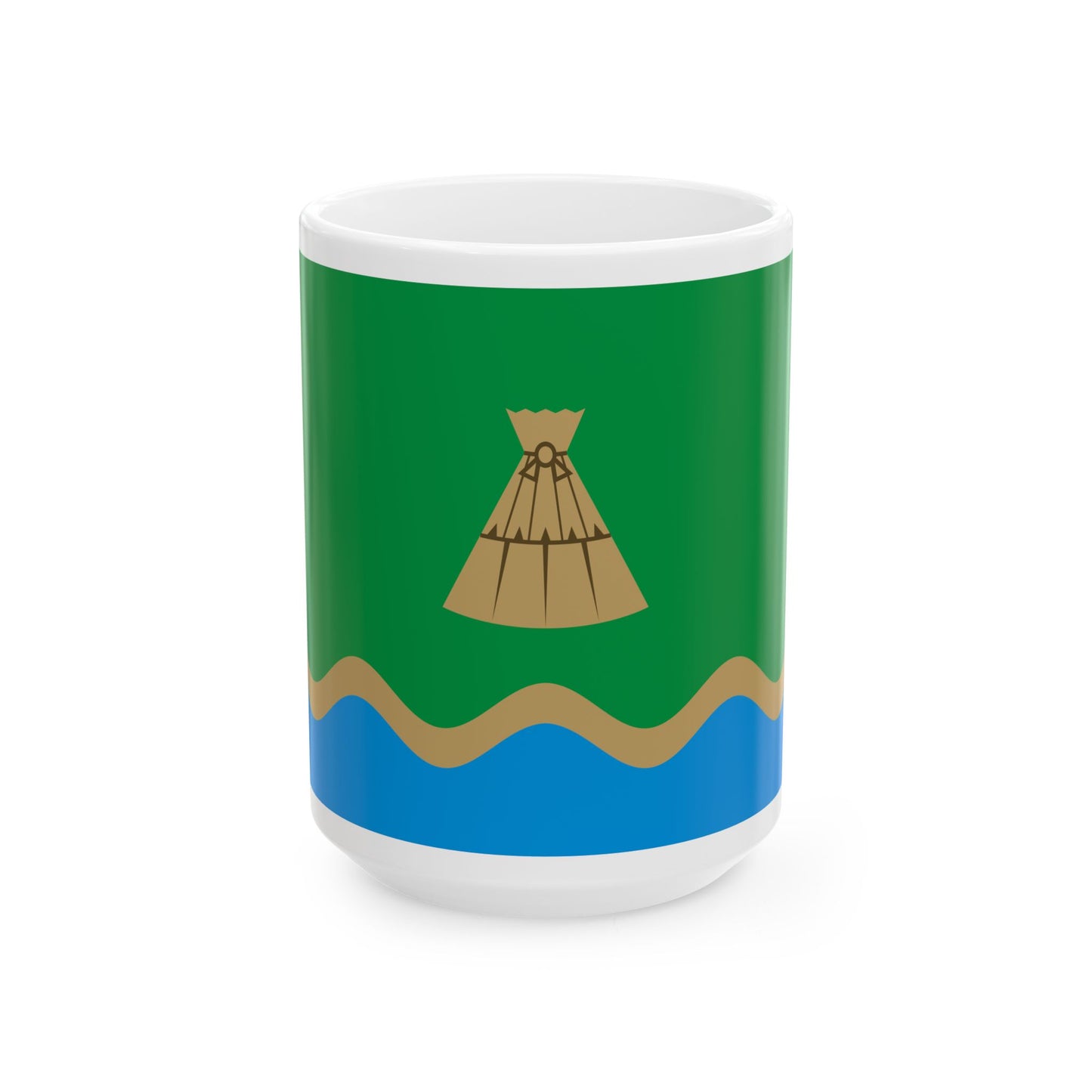 Luunja valla lipp (Estonia) White Coffee Mug-15oz-Go Mug Yourself