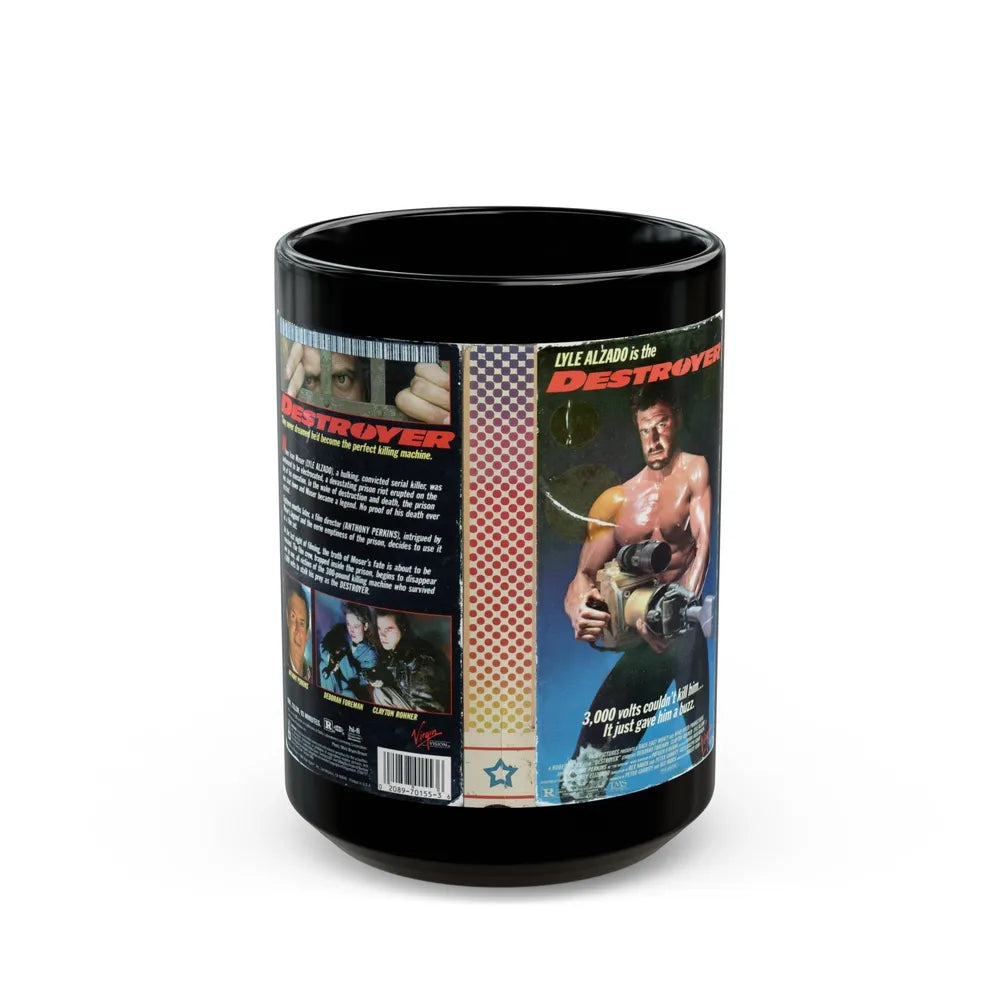 LYLE ALZADO IS THE DESTROYER (VHS COVER) - Black Coffee Mug-15oz-Go Mug Yourself