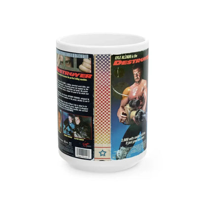 LYLE ALZADO IS THE DESTROYER (VHS COVER) - White Coffee Mug 15oz - Go Mug Yourself