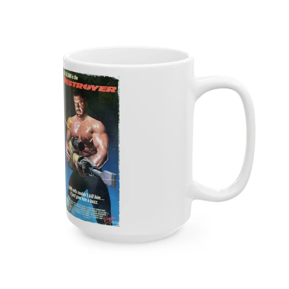 LYLE ALZADO IS THE DESTROYER (VHS COVER) - White Coffee Mug-Go Mug Yourself