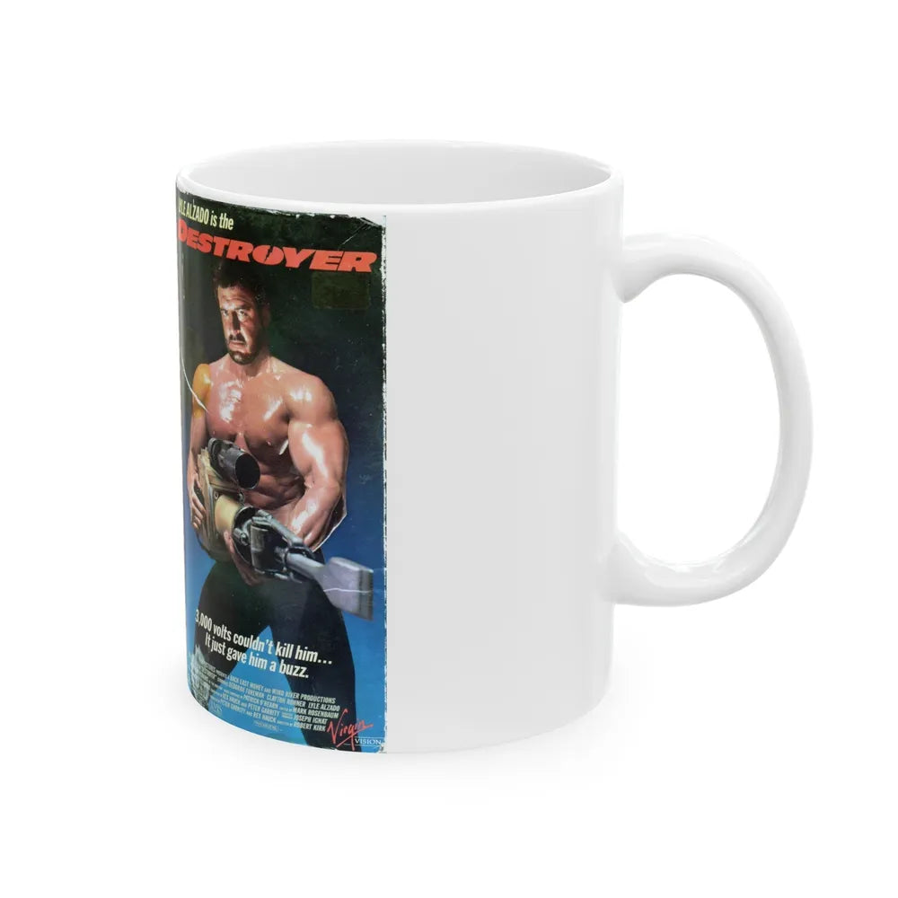 LYLE ALZADO IS THE DESTROYER (VHS COVER) - White Coffee Mug-Go Mug Yourself