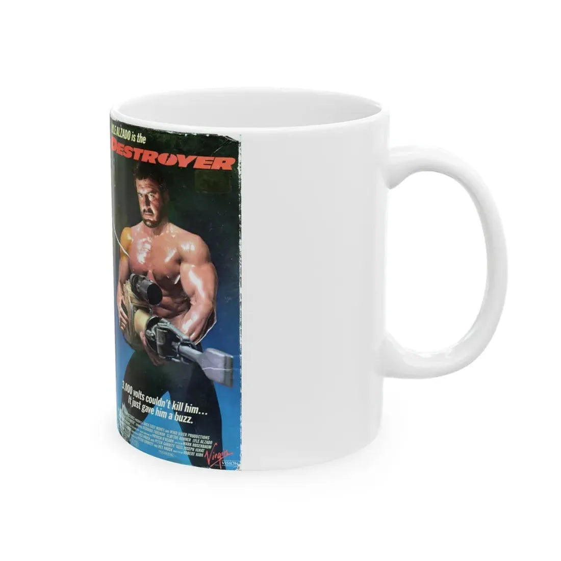 LYLE ALZADO IS THE DESTROYER (VHS COVER) - White Coffee Mug - Go Mug Yourself