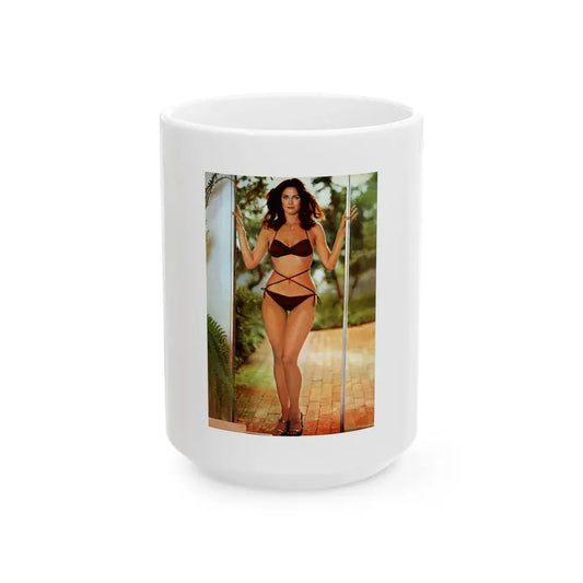 Lynda Carter #153 1 (Vintage Female Icon) White Coffee Mug 15oz - Go Mug Yourself