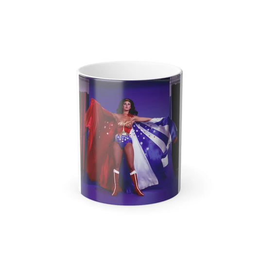 Lynda Carter #156 - Wonder Woman Photo (Vintage Female Icons) Color Changing Mug 11oz-11oz-Go Mug Yourself