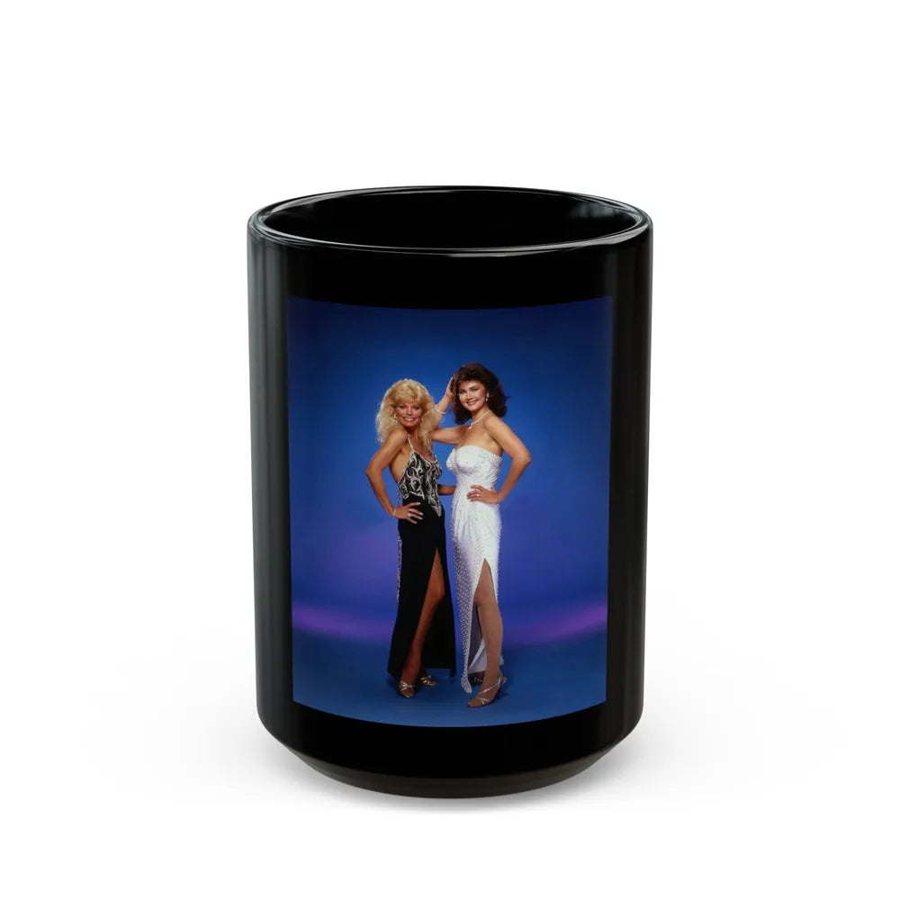 Lynda Carter #168 (Vintage Female Icon) Black Coffee Mug-15oz-Go Mug Yourself