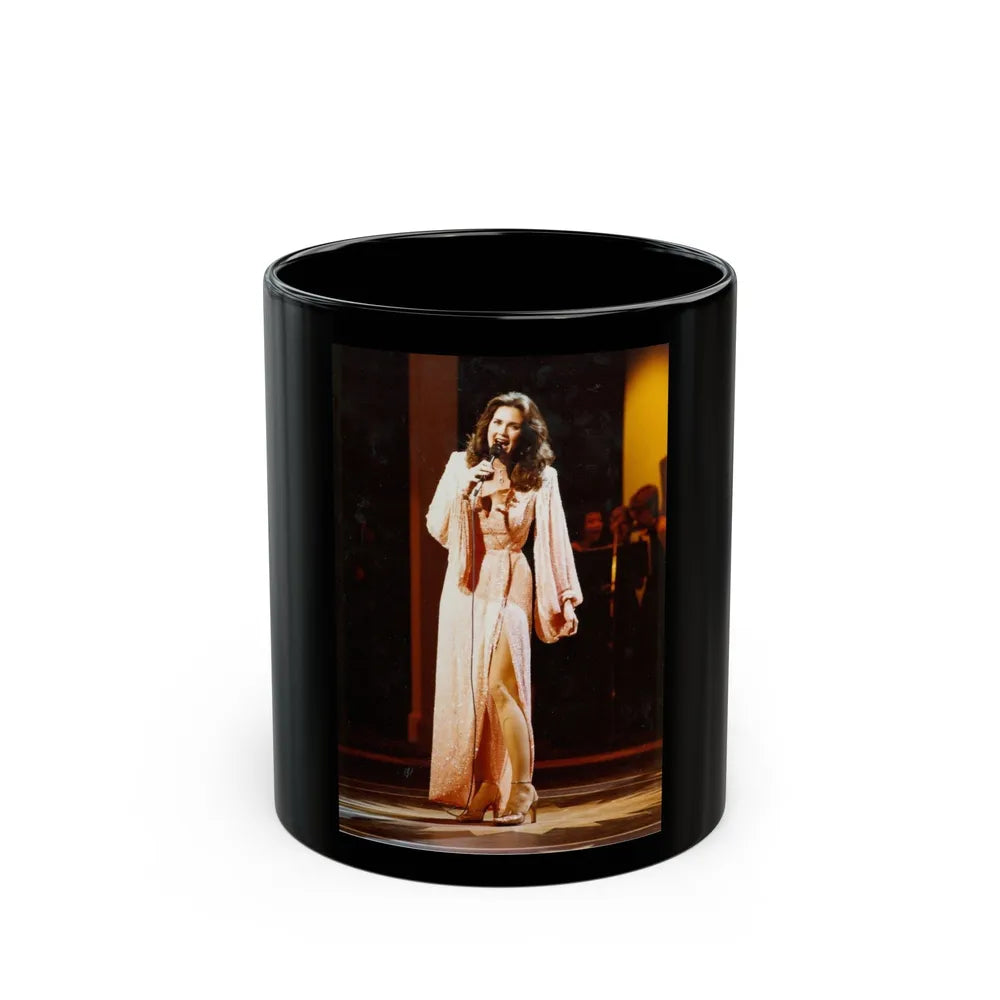 Lynda Carter #170 (Vintage Female Icon) Black Coffee Mug-11oz-Go Mug Yourself