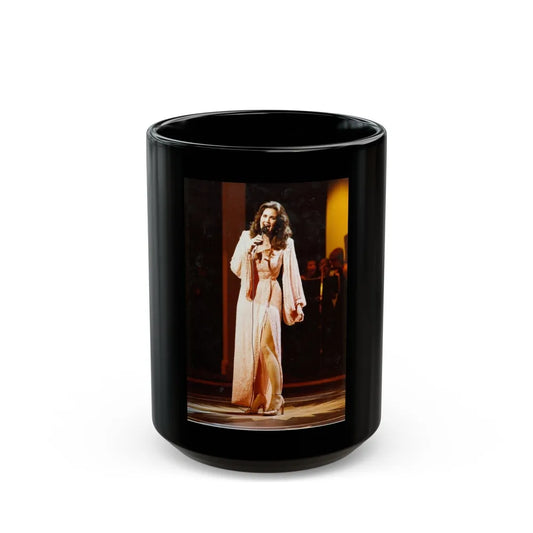 Lynda Carter #170 (Vintage Female Icon) Black Coffee Mug-15oz-Go Mug Yourself