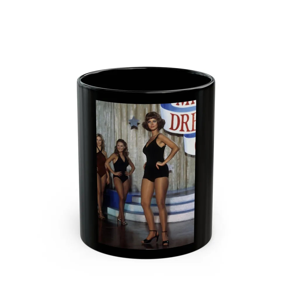 Lynda Carter #171 (Vintage Female Icon) Black Coffee Mug-11oz-Go Mug Yourself