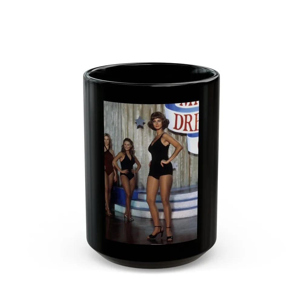 Lynda Carter #171 (Vintage Female Icon) Black Coffee Mug-15oz-Go Mug Yourself