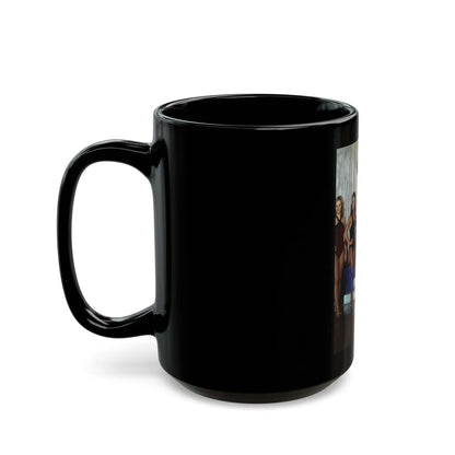 Lynda Carter #171 (Vintage Female Icon) Black Coffee Mug-Go Mug Yourself