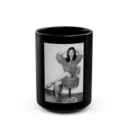 Lynda Carter #172 (Vintage Female Icon) Black Coffee Mug-15oz-Go Mug Yourself