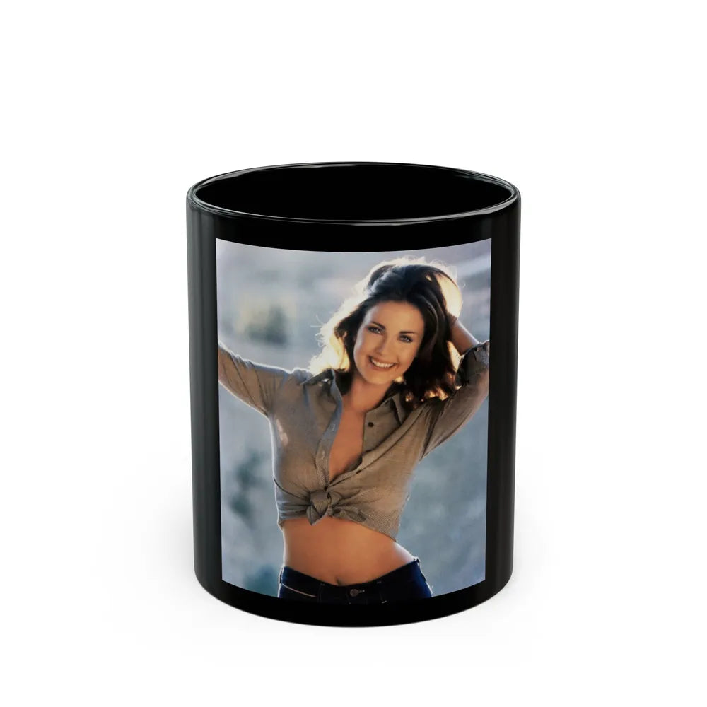 Lynda Carter #179 (Vintage Female Icon) Black Coffee Mug-11oz-Go Mug Yourself