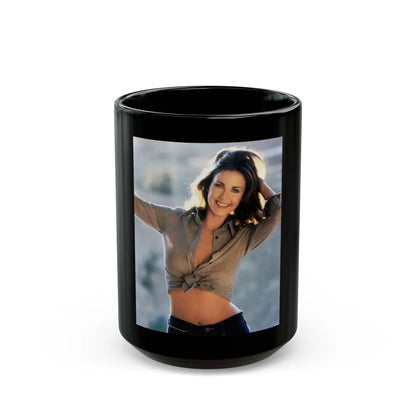 Lynda Carter #179 (Vintage Female Icon) Black Coffee Mug-15oz-Go Mug Yourself