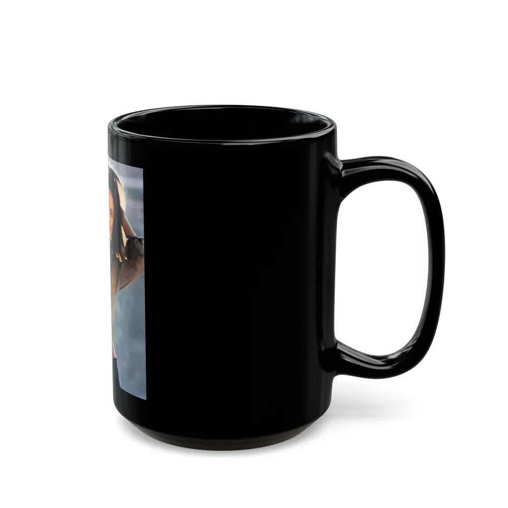 Lynda Carter #179 (Vintage Female Icon) Black Coffee Mug-Go Mug Yourself