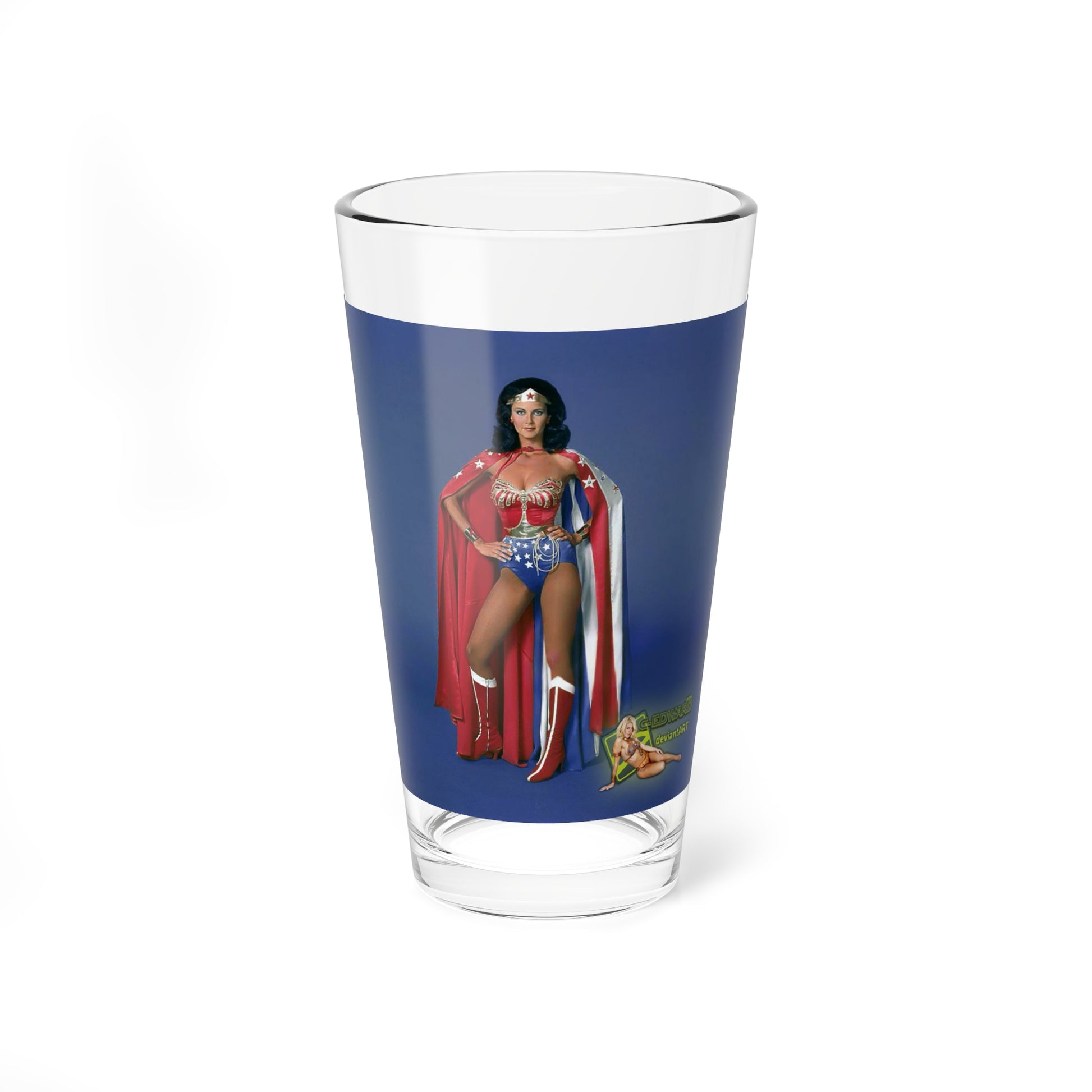 Lynda Carter #188 - Wonder Woman Photo (Vintage Female Icon) Pint Glass 16oz-16oz-Go Mug Yourself