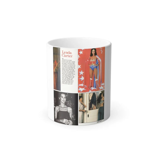 Lynda Carter #190 - Mag. Spread (Vintage Female Icons) Color Changing Mug 11oz-11oz-Go Mug Yourself