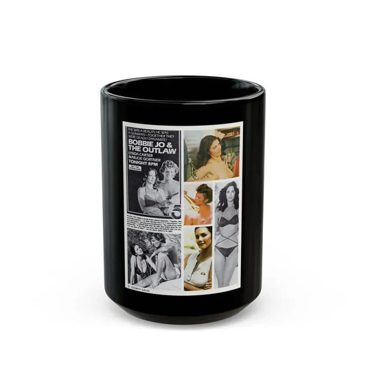 Lynda Carter #198 - Magazine Spread (Vintage Female Icon) Black Coffee Mug 15oz - Go Mug Yourself