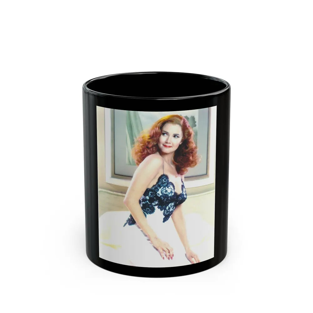 Lynda Carter #200 (Vintage Female Icon) Black Coffee Mug-11oz-Go Mug Yourself