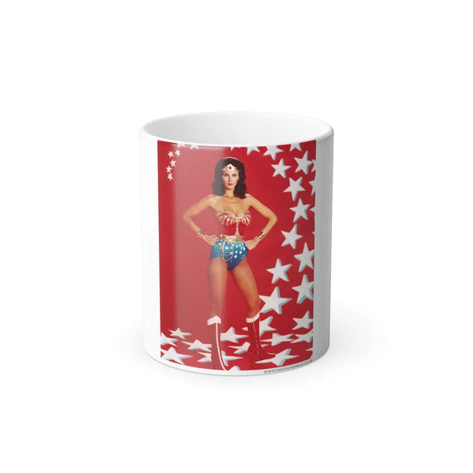 Lynda Carter #200 - Wonder Woman Photo_1 (Vintage Female Icons) Color Changing Mug 11oz-11oz-Go Mug Yourself