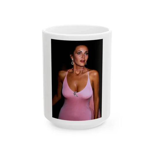 Lynda Carter #202.1 (Vintage Female Icon) White Coffee Mug 15oz - Go Mug Yourself