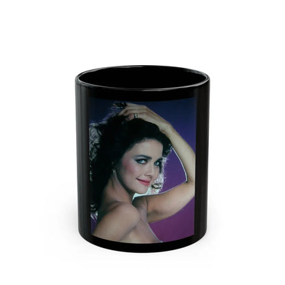 Lynda Carter #203 (Vintage Female Icon) Black Coffee Mug-11oz-Go Mug Yourself