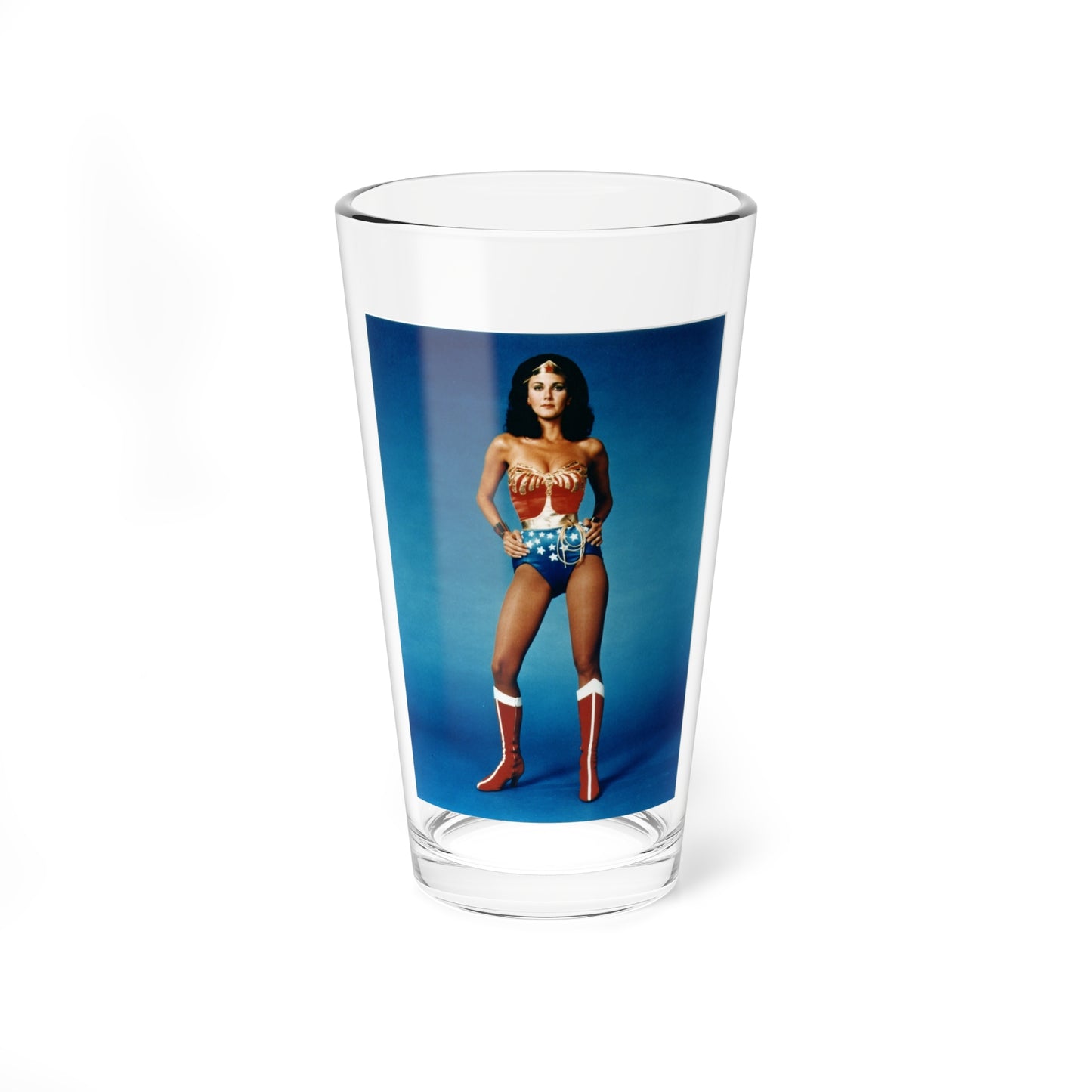 Lynda Carter #215 - Wonder Woman Photo (Vintage Female Icon) Pint Glass 16oz-16oz-Go Mug Yourself