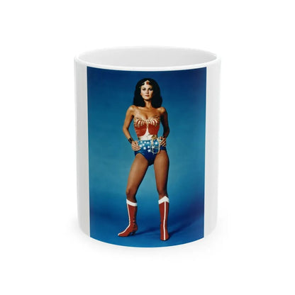 Lynda Carter #215 - Wonder Woman Photo (Vintage Female Icon) White Coffee Mug 11oz - Go Mug Yourself