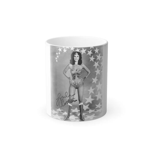Lynda Carter #221 - Wonder Woman Photo (Vintage Female Icons) Color Changing Mug 11oz-11oz-Go Mug Yourself