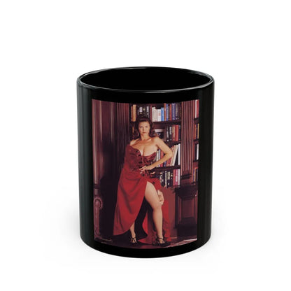 Lynda Carter #223 (Vintage Female Icon) Black Coffee Mug-11oz-Go Mug Yourself