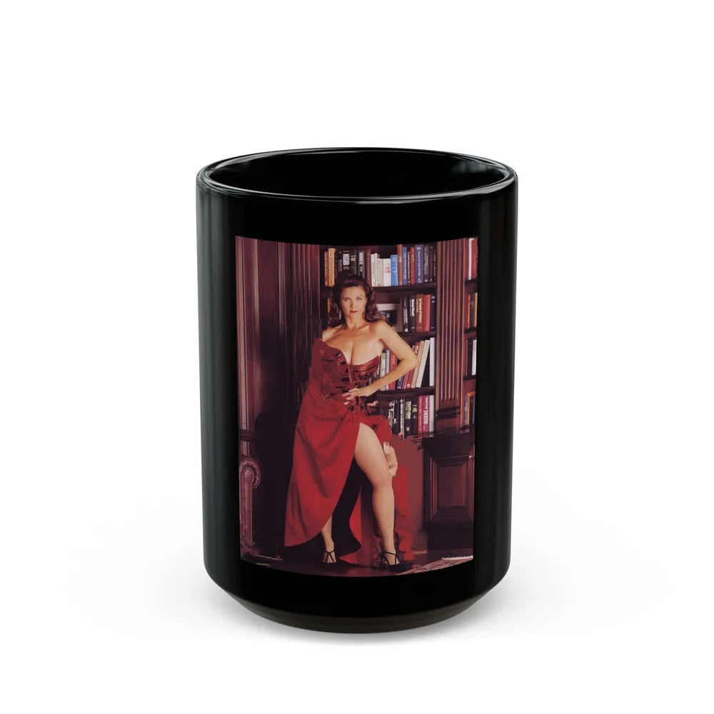 Lynda Carter #223 (Vintage Female Icon) Black Coffee Mug-15oz-Go Mug Yourself