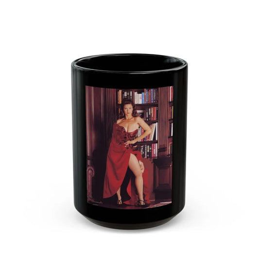 Lynda Carter #223 (Vintage Female Icon) Black Coffee Mug-15oz-Go Mug Yourself